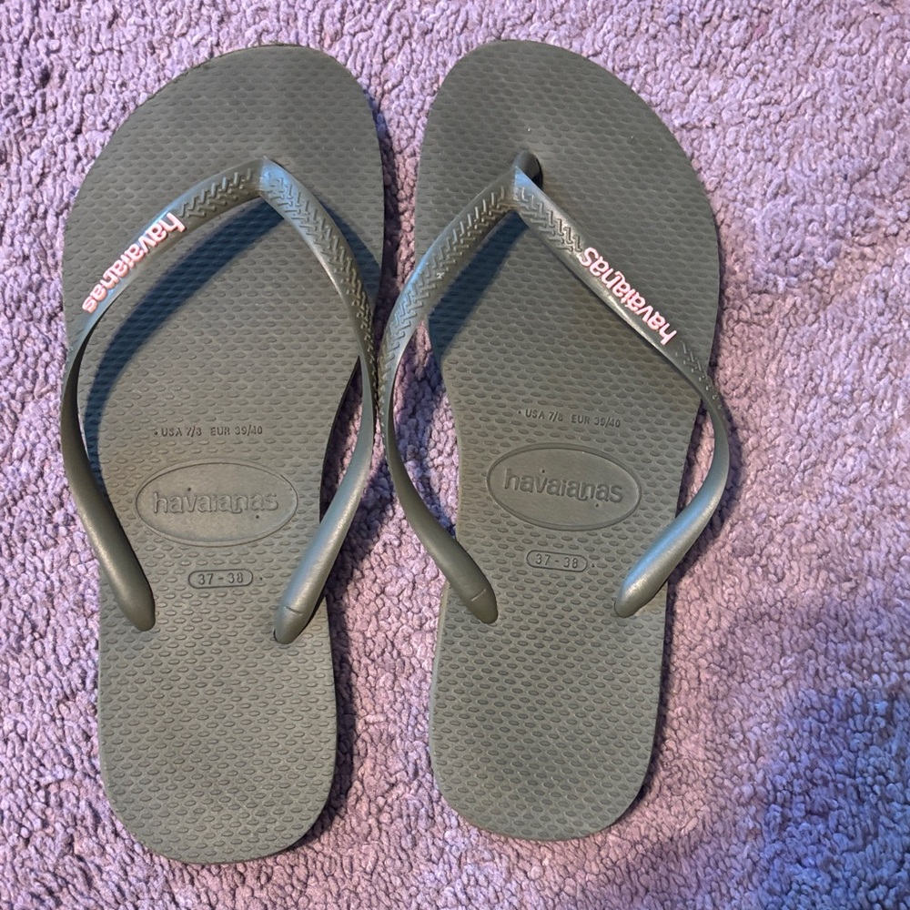 Havaianas Olive Green Flip Flops